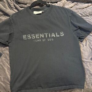 Fear of God ESSENTIALS Black Logo Short Sleeve Tee